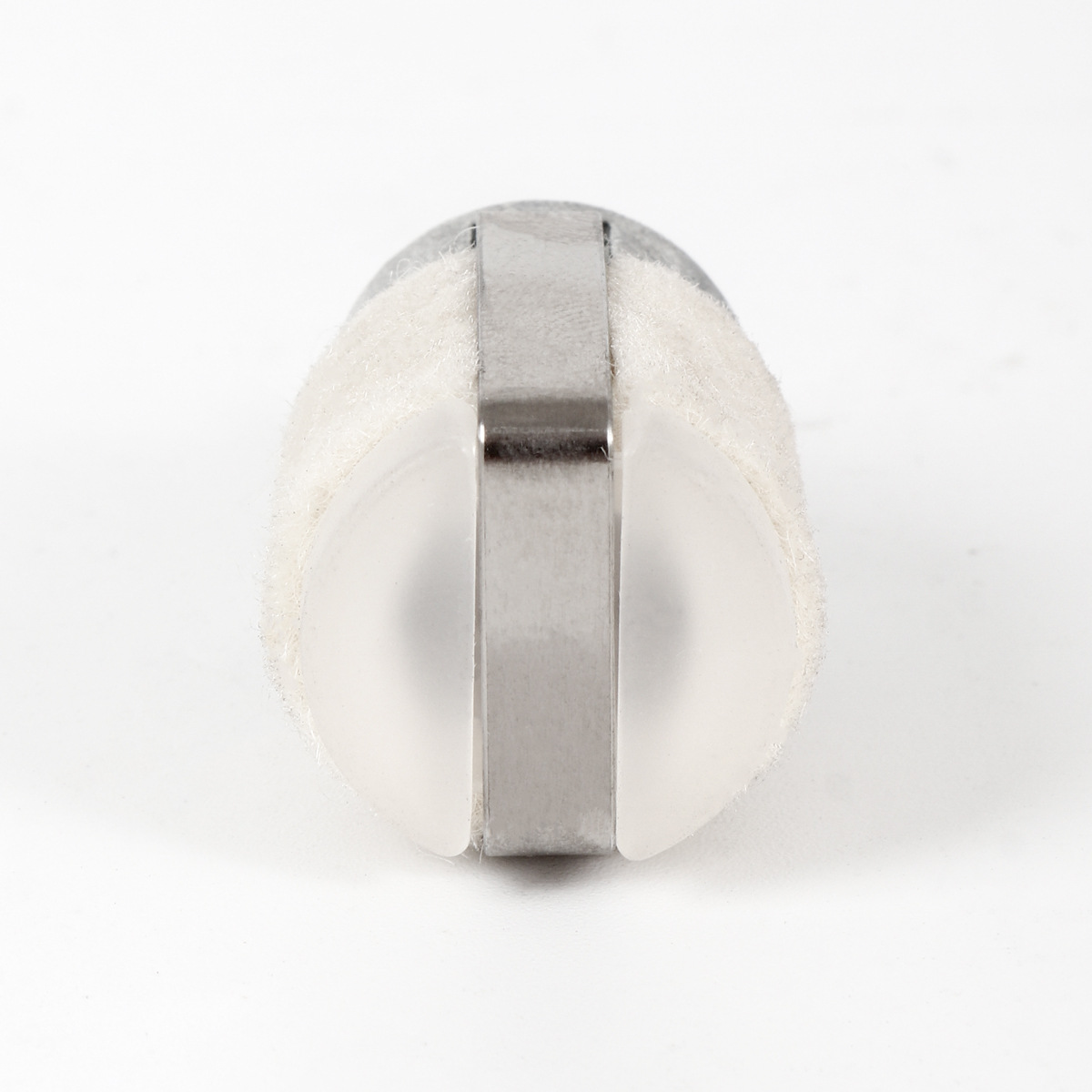 Side view of wool fuel filter for chainsaw