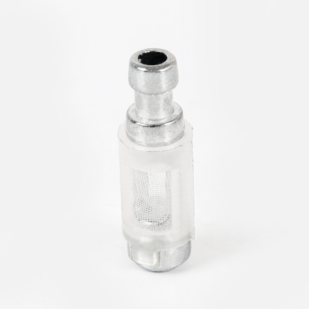 Transparent fuel filter for garden machinery